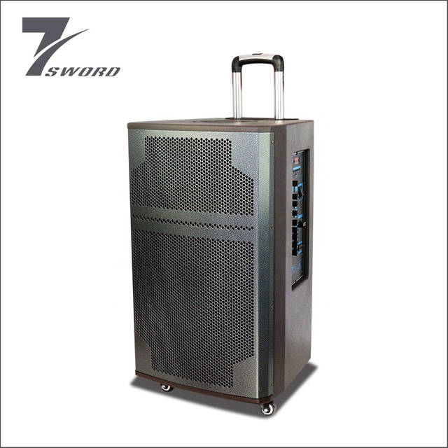 wooden big power portable trolley speaker with bletooths