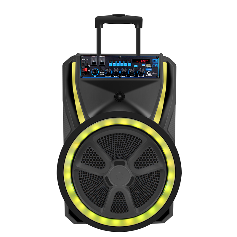 Hot sale led lights portable trolley bluetooth big speaker for outdoor party