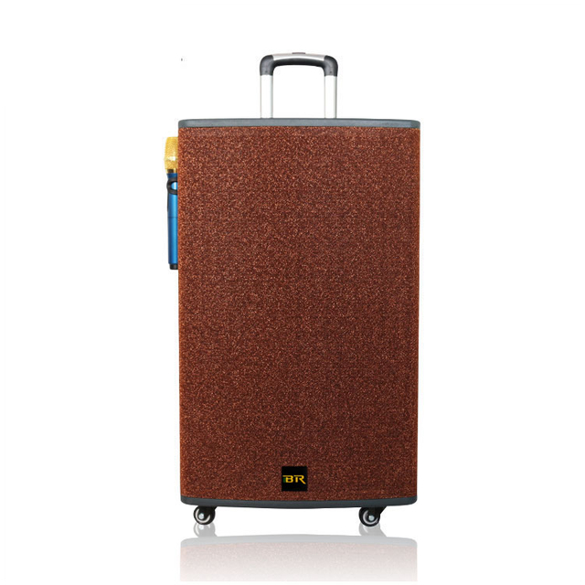 New Coffee Color 15 Inch 200W Wood Trolley Speaker for Square And Party