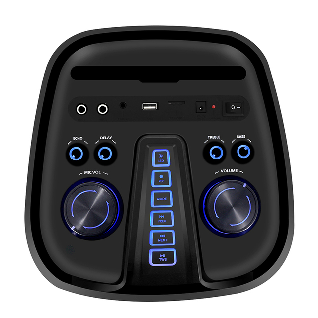 home use powerful outdoor portable flsahing light party sound speaker for karaoke system