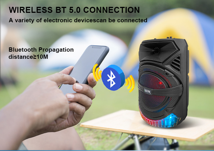 portable speaker with led light