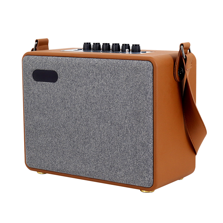 New Small Leather convenient 6 inch portable speaker with straps