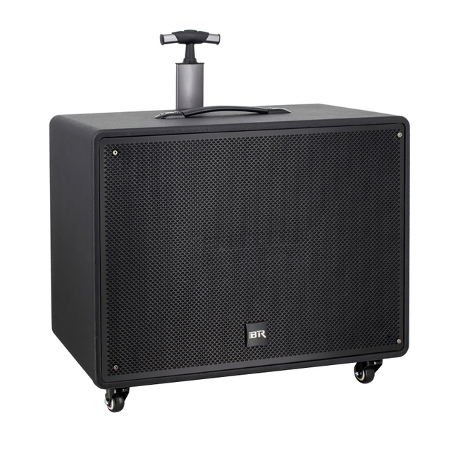 2022 wooden portable amplifier trolley 15 inch active loud speaker with wheels