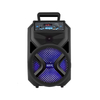 Small size portable 8 inch 30w led light plastic music speaker with trolley
