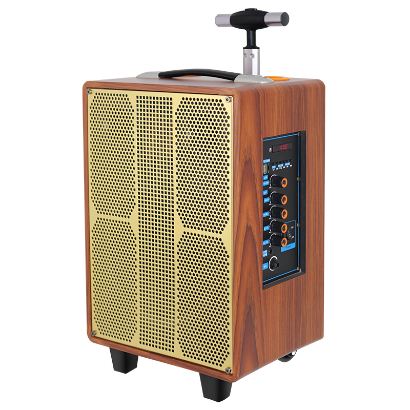 8 inch outdoor stereo wooden trolley dj sound system speaker box